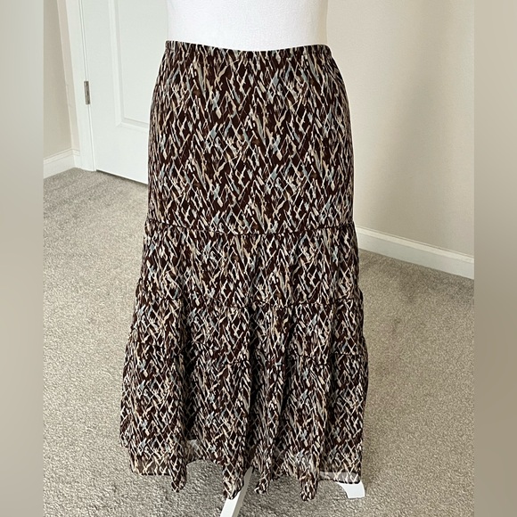 Lane Bryant Dresses & Skirts - Lane Bryant Brown Printed Tiered Skirt Size 22/24
